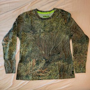 Mossy Oak Pursuits Long Sleeve Shirt Camouflage 100% Cotton Size Large